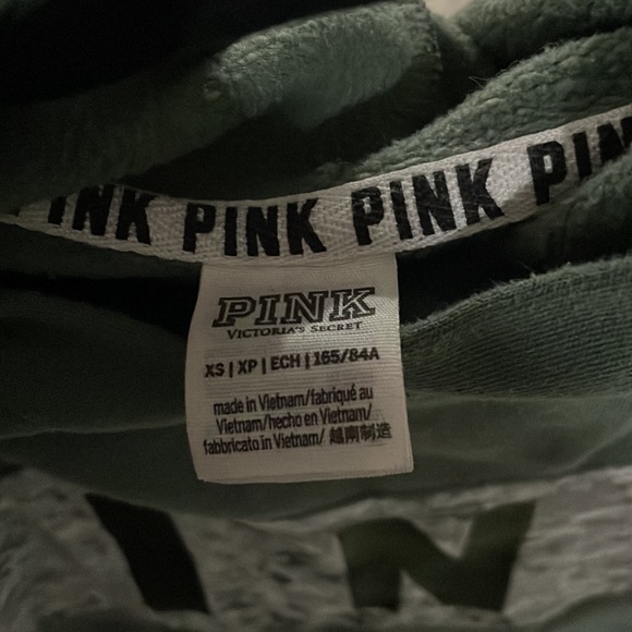 VS Pink green crop velvet sweater - Picture 4 of 5